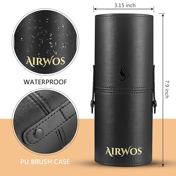 AIRWOS® Makeup Brushes Set Professional 14Pcs Makeup Brushes Pearl Flash Handles Premium Synthetic Foundation Face Powder Brush Blending Eyeshadow Concealers Makeup Brushes MakeUp Brushes with Case-FemmiqueWomen