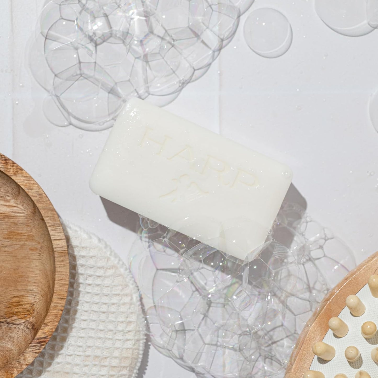 HARP pH-Balanced (5.0-6.0) Body Wash Bar. ZERO Saponified Oils. Protects Moisture Barrier. Gentle for Sensitive/Dry skin. + Shea Butter/Borage Oil. Non-Comedogenic. FRAGRANCE/masking agent FREE.-FemmiqueWomen