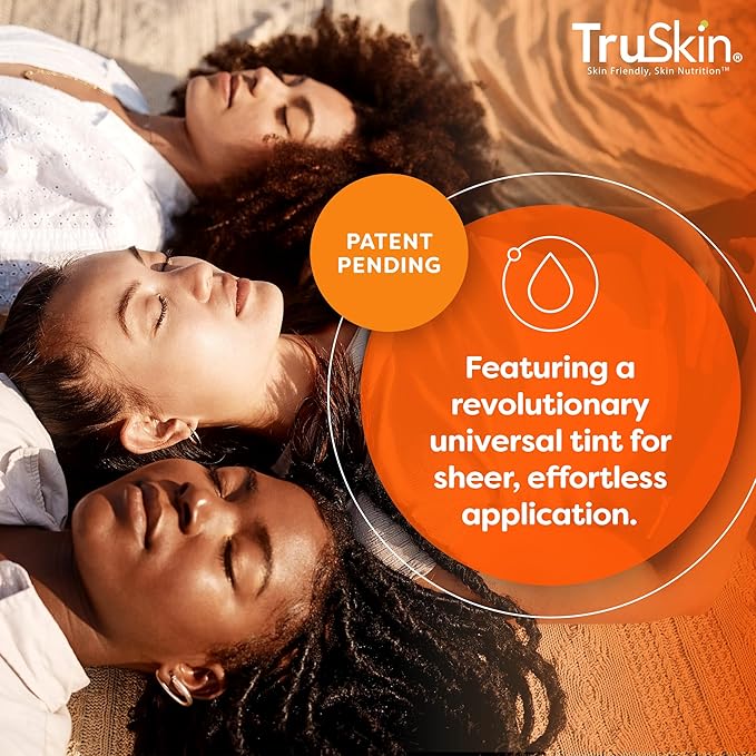 TruSkin Sunscreen Serum for Face – SPF 30 Universal Tinted Mineral Sunscreen Face Serum – Lightweight Transparent Finish – Zinc Oxide, Vitamin C, Hyaluronic Acid, Ceramides, All Skin Types, 1 fl oz-FemmiqueWomen