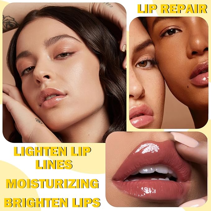 2PCS Lip Balm Honey Pot,Moisturizing Lip Sleep Mask,Prevention Dry and Cracked Overnight Sleeping Lip Mask with Brush,Reduces Lip Lines Long Lasting Hydrating Lip Care Scrubs Exfoliator-FemmiqueWomen