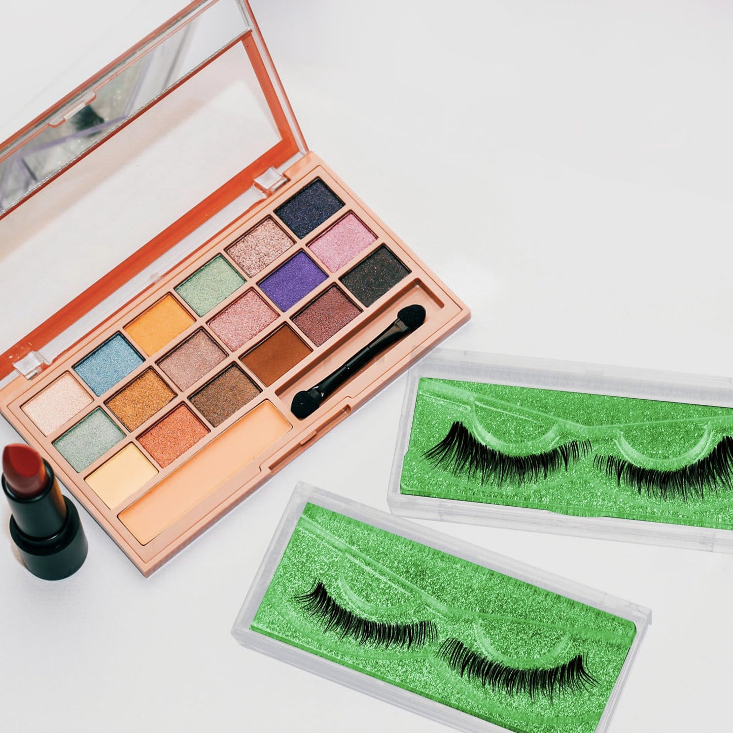 Empty Lash Boxes for False Eyelashes - 30 Pack Lash Cases, Customizable Eyelash Packaging, Bulk Lash Storage Containers, Lash Box Packaging, Premium Display & Protection (Green)-FemmiqueWomen