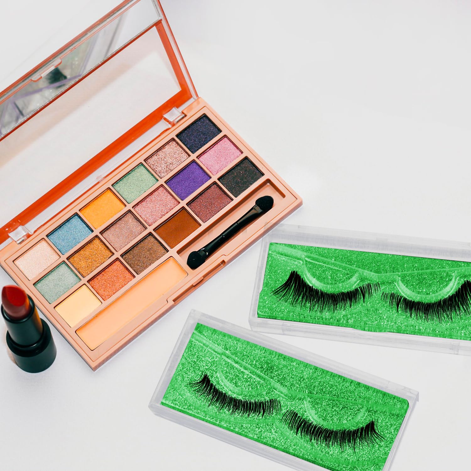 Empty Lash Boxes for False Eyelashes - 30 Pack Lash Cases, Customizable Eyelash Packaging, Bulk Lash Storage Containers, Lash Box Packaging, Premium Display & Protection (Green)-FemmiqueWomen