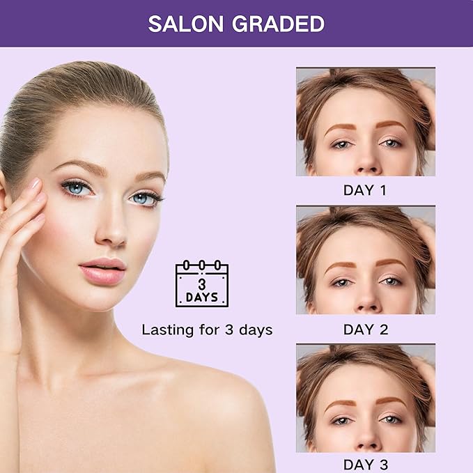 2 Pcs Dark Brown Easy Peel Off Eyebrow Gel, Tattoo Eyebrow Tint, Waterproof & Sweatproof Peel Off Tinted Eyebrow, Long-lasting Natural Color Up to 3 Days, Eyebrow Tattoo for All Skin Types (#01)-FemmiqueWomen