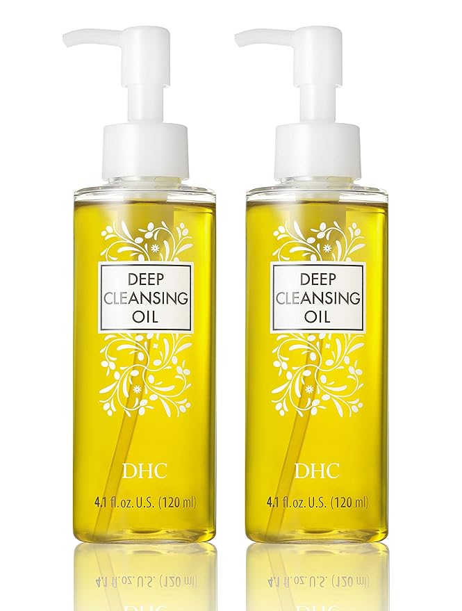 DHC Deep Cleansing Oil Medium 2 pack, Facial Cleansing Oil, Makeup Remover, Cleanses without Clogging Pores, Residue-Free, Fragrance and Colorant Free, All Skin Types, 4.1 fl. oz.-FemmiqueWomen