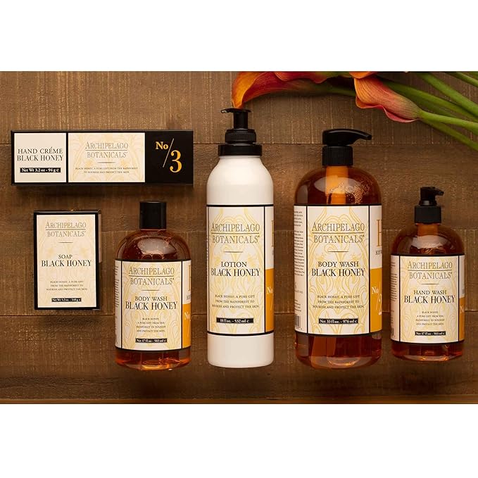 Archipelago Botanicals Black Honey Lotion, Hydrating Body Lotion for Dry Skin, Nourished and Healthy Skin Care, Paraben-Free, Phthalate-Free, 18 oz-FemmiqueWomen