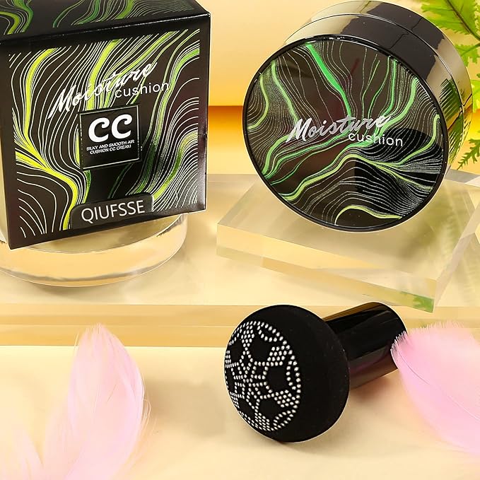 2PCS Mushroom Head Air Cushion CC Cream Foundation,Moisturizing Mushroom Head Foundation BB Cream Makeup Foundation Matte Concealer Full Coverage Long-lasting Oil Control (Natural)-FemmiqueWomen