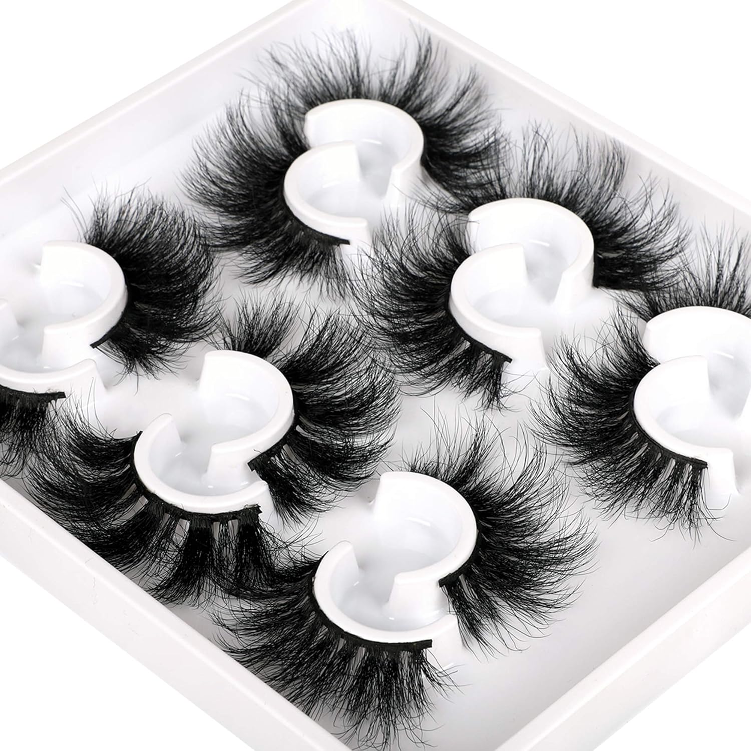 Mink Lashes Fluffy Eyelashes Dramatic Long Wispy Fake Eyelashes Thick 6 Styles Mixed Luxury Russian Strip D Curl False lashes Soft Handmade Reusable Lashes Pack-FemmiqueWomen