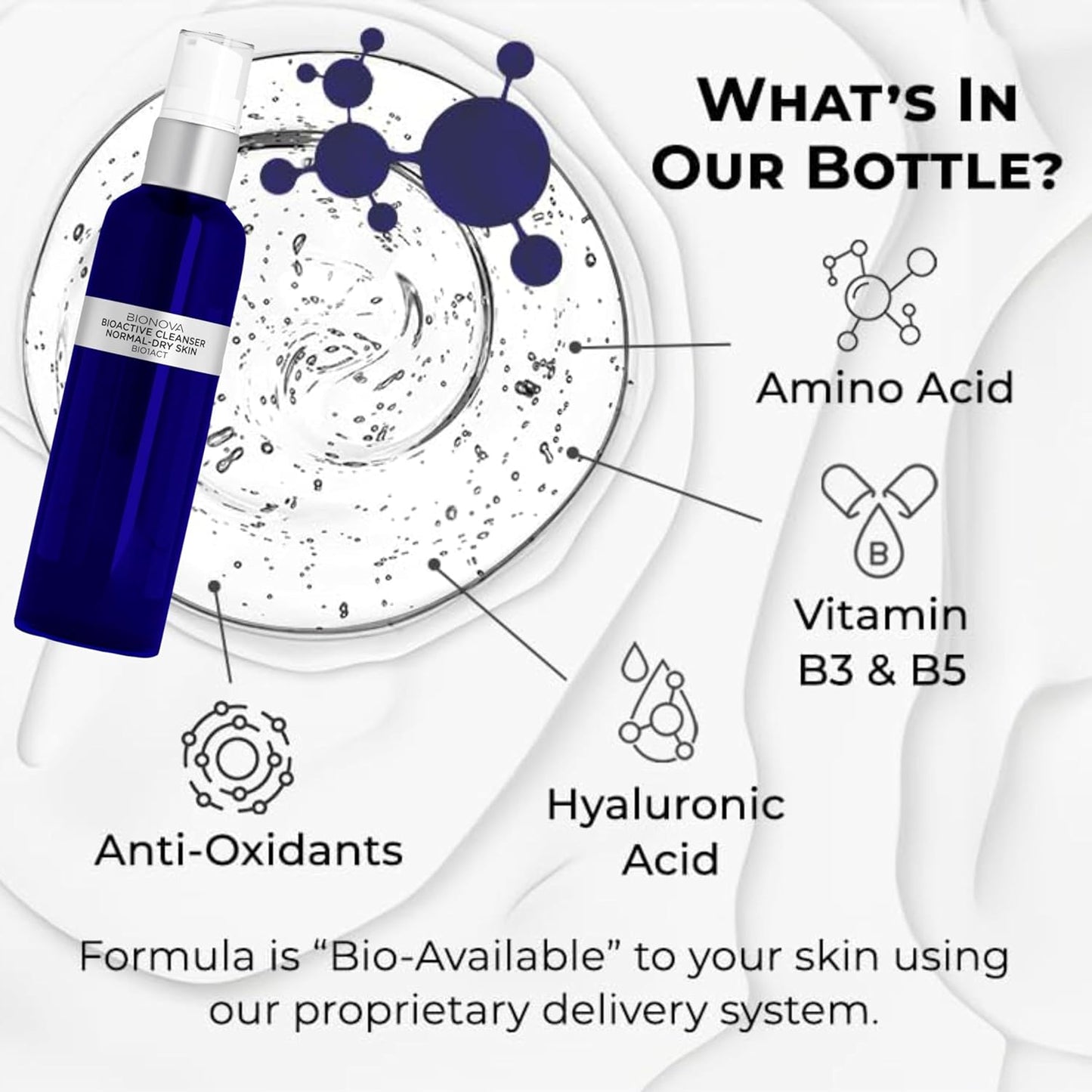 Bioactive Cleanser Normal to Dry Skin - Non-Foaming Facial Cleanser Provides a Gentle Deep Clean Face Wash and Ultra-Hydrating and Moisturizing Treatment (4.5 fl oz)-FemmiqueWomen