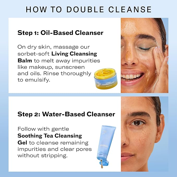 Then I Met You Soothing Tea Cleansing Gel, Hydrating Water-Based Face Cleanser with Fermented Rice Water & Green Tea, Vegan & Clean Skincare, 3.38 oz-FemmiqueWomen