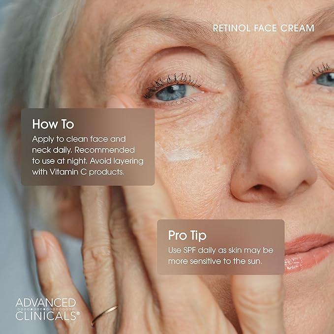 Advanced Clinicals Retinol Cream Face Moisturizer | Encapsulated Retinol Lotion For Face With Ferulic Acid + Vitamin E To Soften Appearance Of Crepey Skin & Look of Fine Lines & Wrinkles, 2.5 Fl Oz-FemmiqueWomen