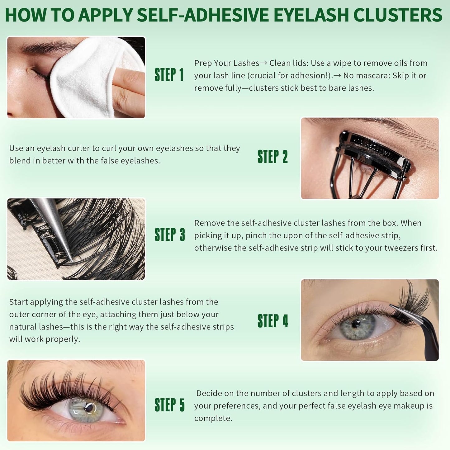 Self Adhesive Eyelash Clusters 168Pcs No Glue Lash Clusters Pre-glued Wispy Lash Extensions Self Adhesive Eyelashes Extensions Press on Individual Lash Extensions 10MM-16MM-FemmiqueWomen