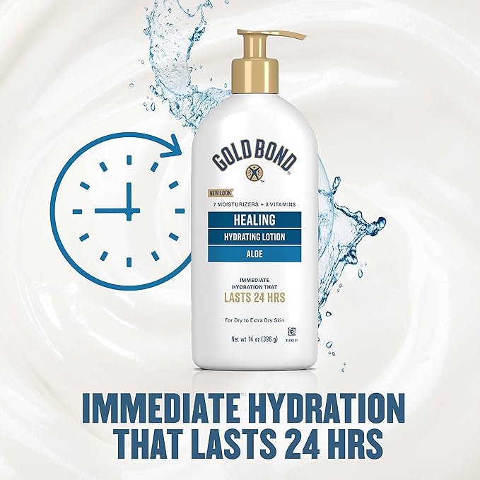 Gold Bond Ultimate Healing Skin Therapy Lotion with Aloe, 14 oz., Non-Greasy & Hypoallergenic-FemmiqueWomen