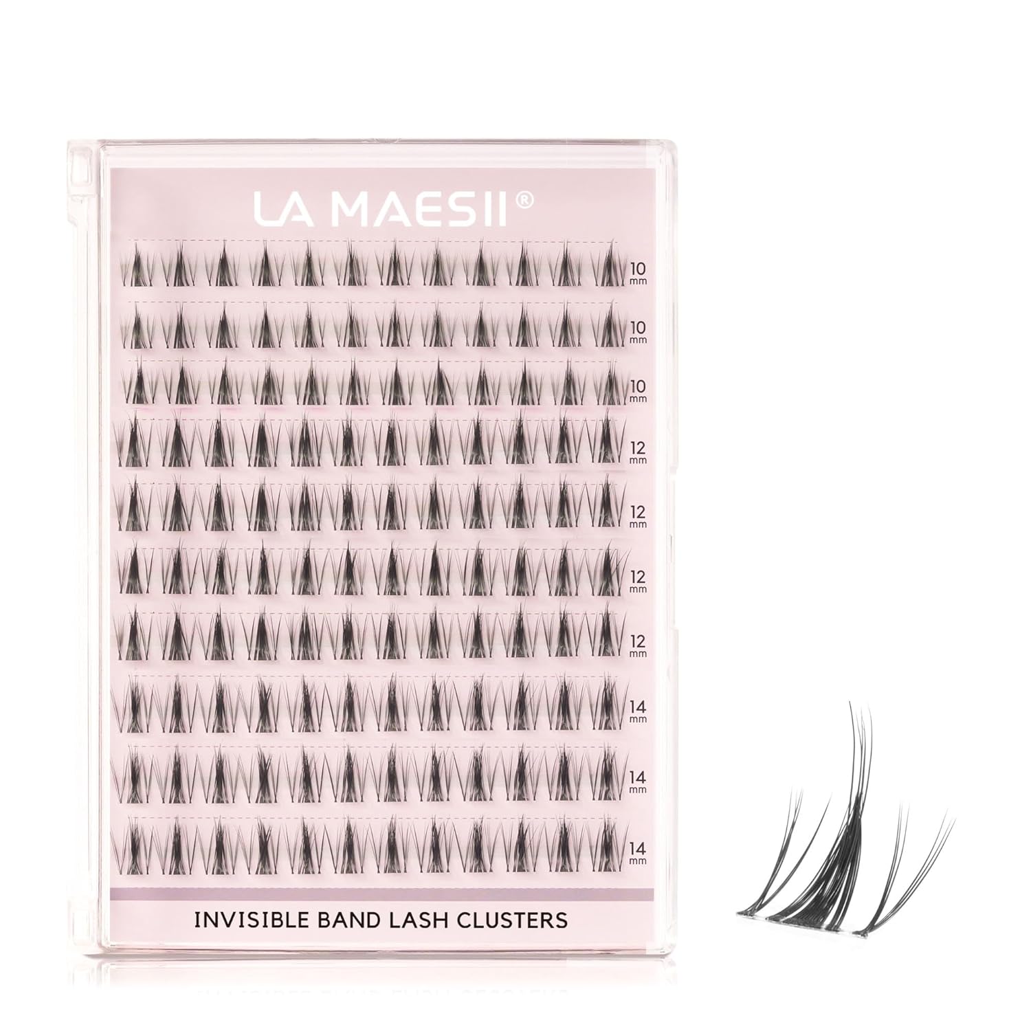 110Pcs Clear Band Lash Clusters 10-14mm Natural Look Cluster Eyelashes C Curl Resuable Invisible Band Individual Cluster Lashes(122)-FemmiqueWomen