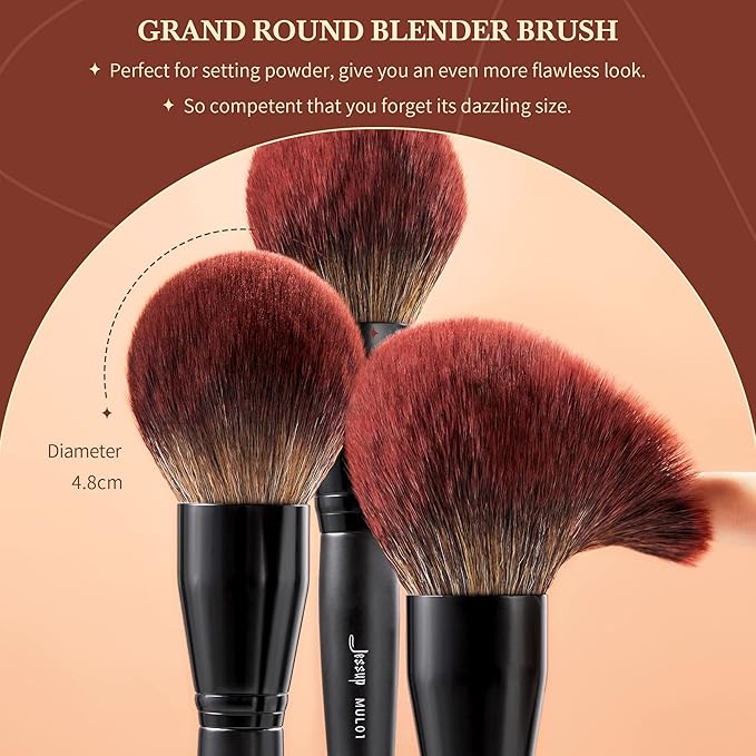 Jessup Large Face Makeup Brushes 3pcs, Premium Synthetic Powder Contour Highlighter Brush, Phantom Black T274-FemmiqueWomen