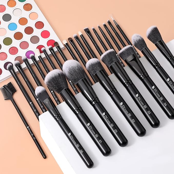DUcare Professional Makeup Brushes Set 27Pcs Makeup Brush Set Premium Synthetic Kabuki Foundation Blending Face Powder Blush Concealers Eye Shadows Brushes-FemmiqueWomen
