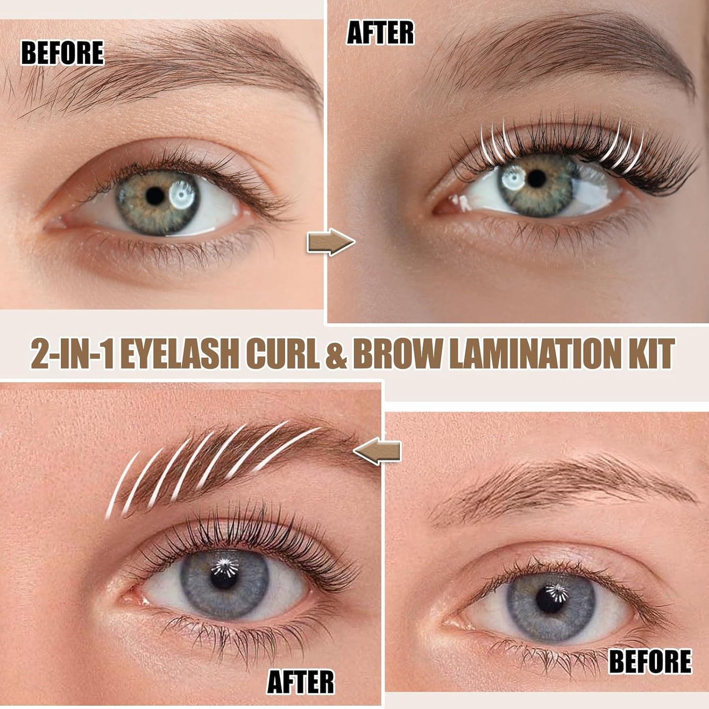 Upgraded Lash Lift Kit Professional - Eyebrow Lamination & Eyelash Perm Kit with High Adhesion Glue and Long-Lasting Curling Set, Gentle Formula for Sensitive Eyes-FemmiqueWomen