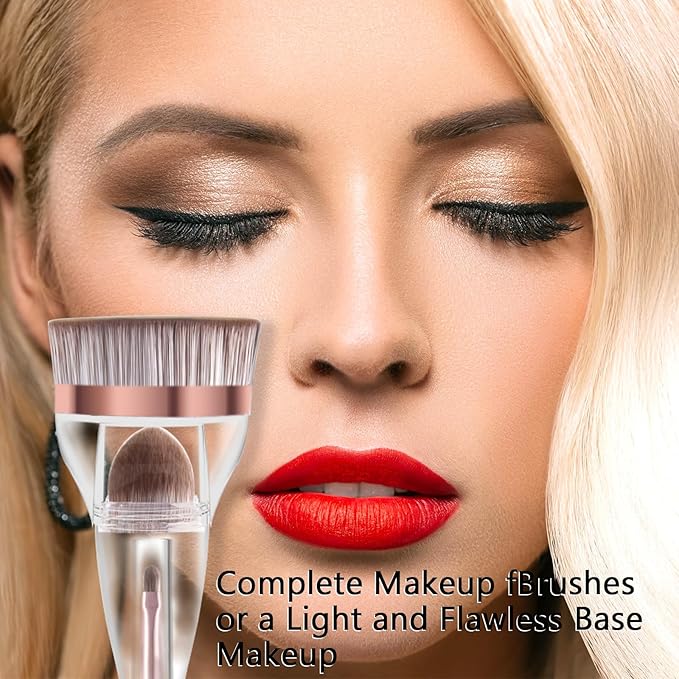 Makeup Brushes, Daubigny Perfect 3IN1 Makeup Brush for Face Blush Liquid Powder Foundation Brush for Blending Liquid, Cream or Flawless Powder Cosmetics with Great Gift Case-FemmiqueWomen