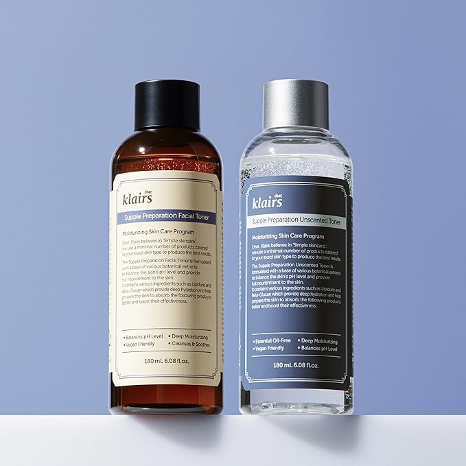 [KLAIRS] Supple Preparation Unscented Toner 6.08 fl oz, Lightweight, Essential Oil-Free, Alcohol Free, Packaging Changed-FemmiqueWomen