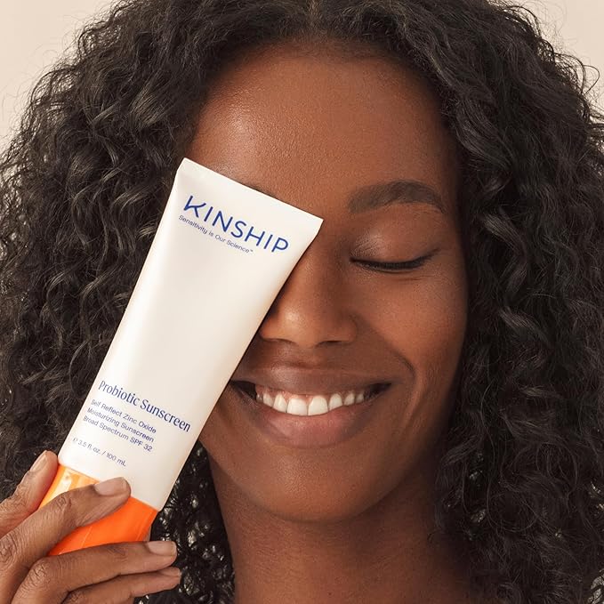 Kinship Zinc Oxide Mineral Sunscreen for Face Self Reflect SPF 32 | Vegan, Reef Safe, Non Toxic Eczema Sunscreen for Sensitive Skin | Sunblock Face Moisturizer with SPF (1.75 oz)-FemmiqueWomen