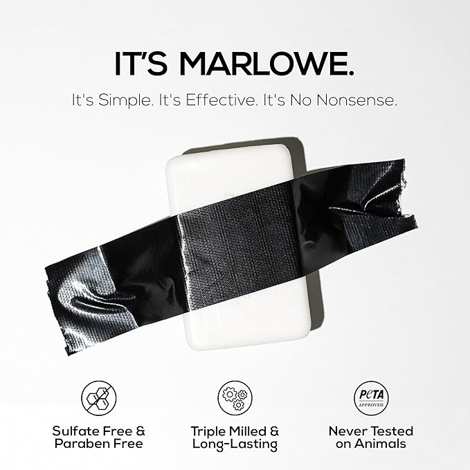 MARLOWE. No. 105 Bar Soap for Men 7 oz, Moisturizing Body Soap, Nourishing & Refreshing with Natural Extracts, Shea Butter, Olive Oil & Green Tea Extracts, Original Sage & Fir Scent-FemmiqueWomen