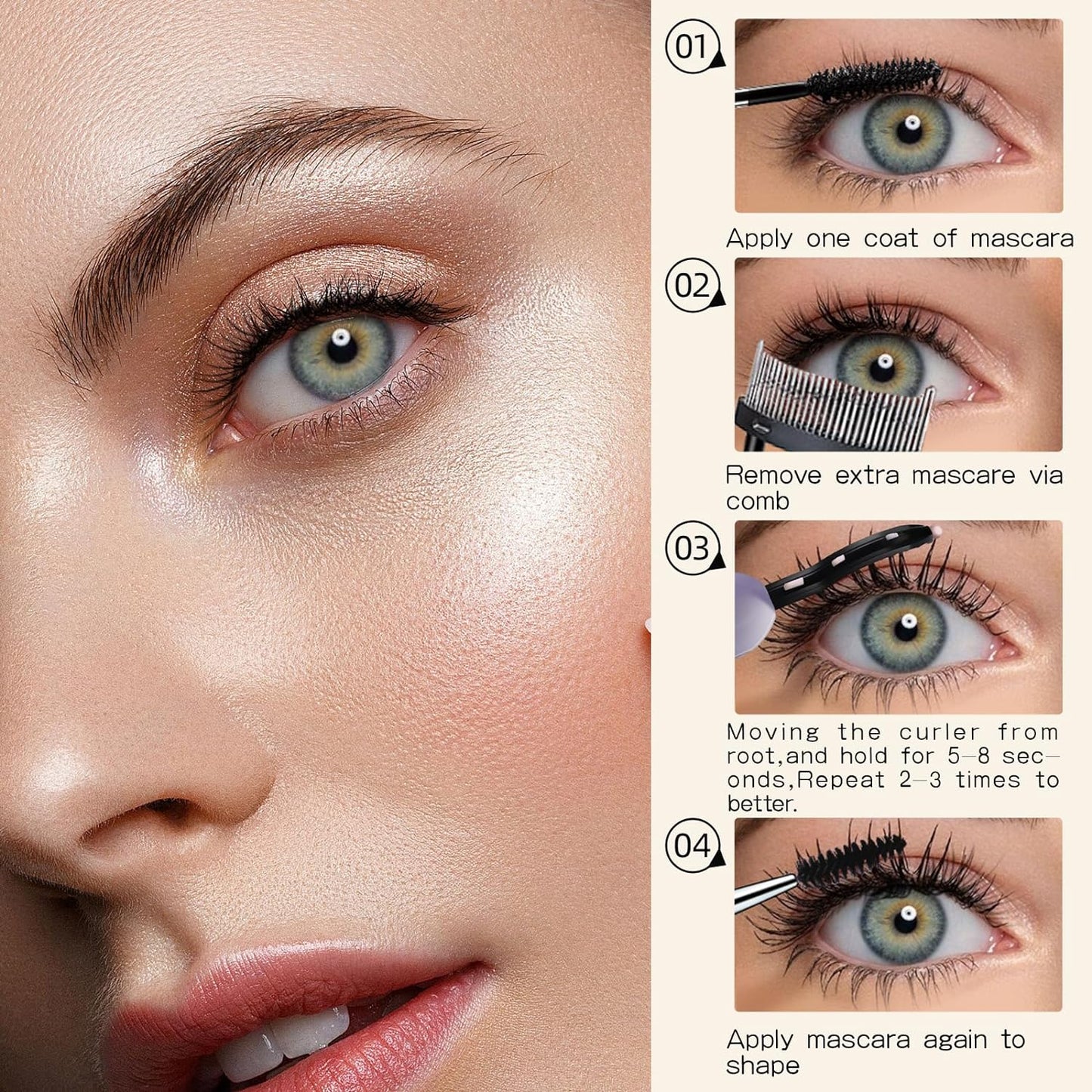 ZAPAL Heated Eyeash Curler, S600 Rechargeable Heated lash Curler, Intelligent Power Off Electric Eyelash Curler Heated Quickly 24 Hs Lasting Natural Makeup for Woman (Snow White/Silver, S600-148MM)-FemmiqueWomen