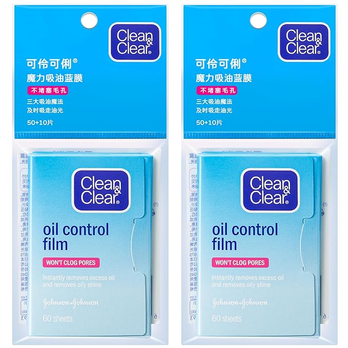 Oil Blotting Sheets From China Replacment for Clean&Clear Oil Absorbing Sheets,2 Pack(total 120sheets) Oil Control Film for Face,High-performance Handy Face Blotting Paper for Oily Skin-FemmiqueWomen
