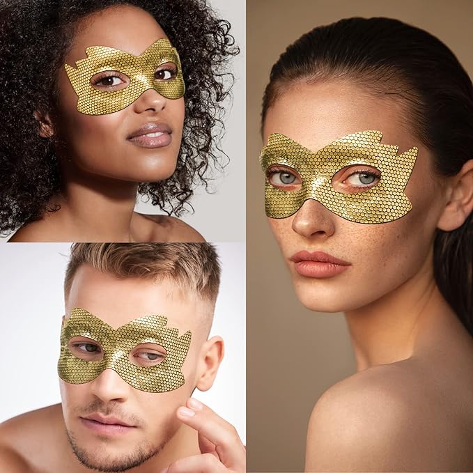 24k Gold Eye Masks, Under Eye Patches Honeycomb Eye Treatment Mask for Dark Circles and Puffiness, Eye Care Pads Skincare Reduce Puffy Wrinkles Eye Patch Gift for Adults Women Men Kids Girls -8 PCS-FemmiqueWomen