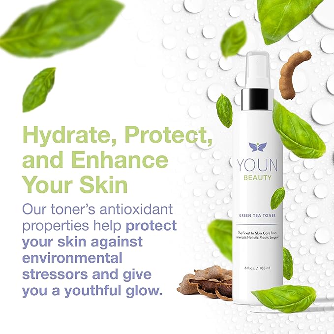 YOUN Beauty Green Tea Toner Face Mist Spray, 180 ML – Alcohol-Free, pH-Balancing & Hydrating Toner with Green Tea and Chamomile Extracts by Dr. Anthony Youn-FemmiqueWomen