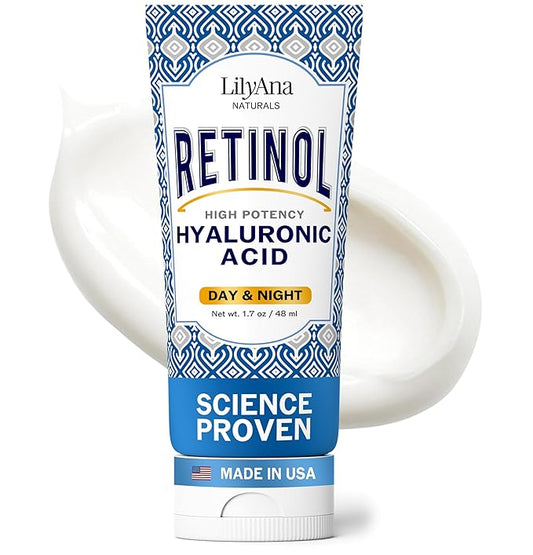 LilyAna Naturals Anti Aging Retinol Face Cream for Women – Wrinkle & Neck Cream for Firming, Retinol Moisturizer for Face with Hyaluronic Acid, Hydrating Night Cream for Fine Lines, Collagen Boost-FemmiqueWomen