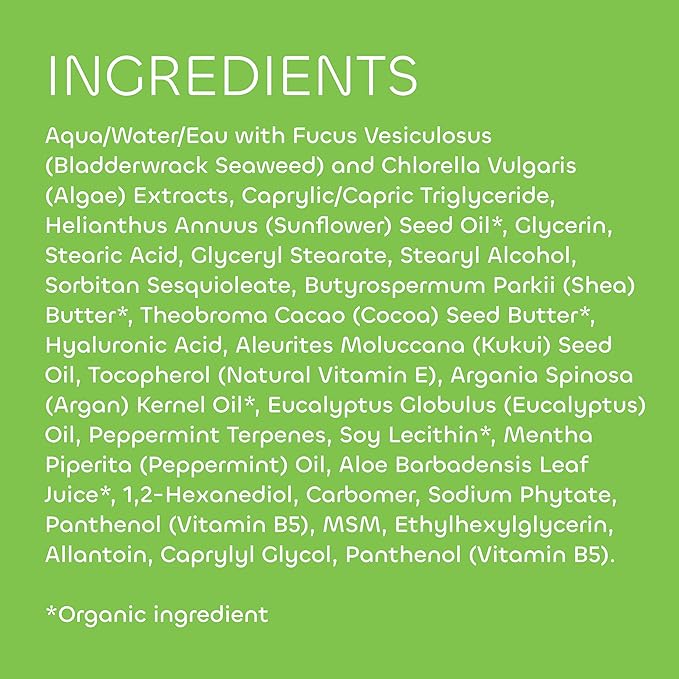 Seaweed Bath Co. Hydrate Body Cream, Eucalyptus Peppermint Scent, 6 Ounce, Nourishing Hand & Body Lotion Moisturizer for Dry Skin, with Sustainably Harvested Seaweed, Kukui Oil, Hyaluronic Acid-FemmiqueWomen