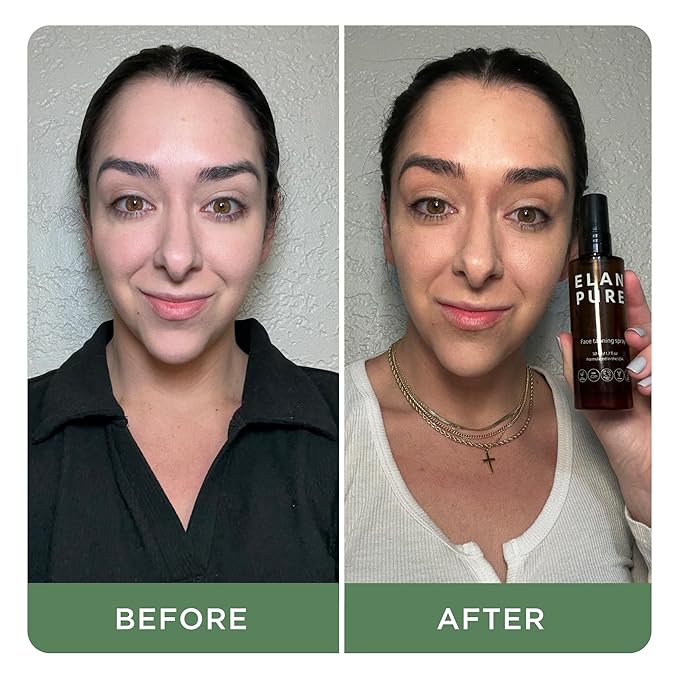 Face Tanning Mist, Organic Ingredients, Sunless Self Tanner, Bronzing, Hydrating, Steak-Free, Long Lasting Glow-FemmiqueWomen