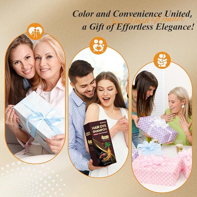 3-in-1 Hair Dye Shampoo Light Brown, Natural Hair Color Shampoo for Gray Hair, Hair Instant Dye Shampoo for Women & Men, Long-Lasting Shampoo Hair Dye Colors Hair in Minutes, Champu Para Canas, 500 Ml-FemmiqueWomen