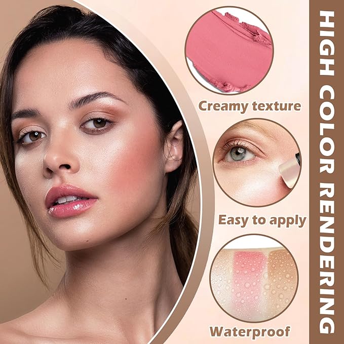 3PCS Cream Contour Stick Makeup Kit Face Highlighter Bronzer Blush Stick Long Lasting Illuminator Highlighters Makeup Stick for All Skin Tones(02 Champagne Gold+05 Rugosa Rose+06 Espresso)-FemmiqueWomen