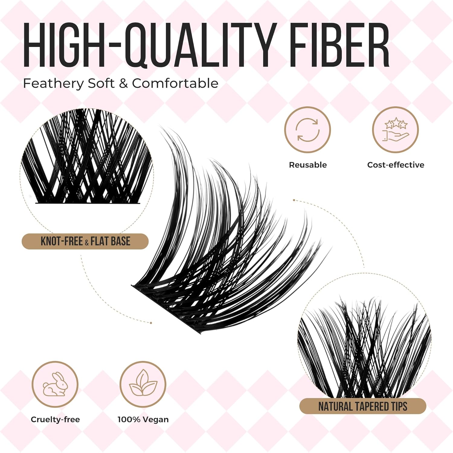 PopUp Lash-Extension-Clusters 182pcs D Curl Lash Clusters Natural Look Cluster Lashes Extensions Super Thin Band & Soft Lashes Reusable 9-16mm MIX (C163)-FemmiqueWomen