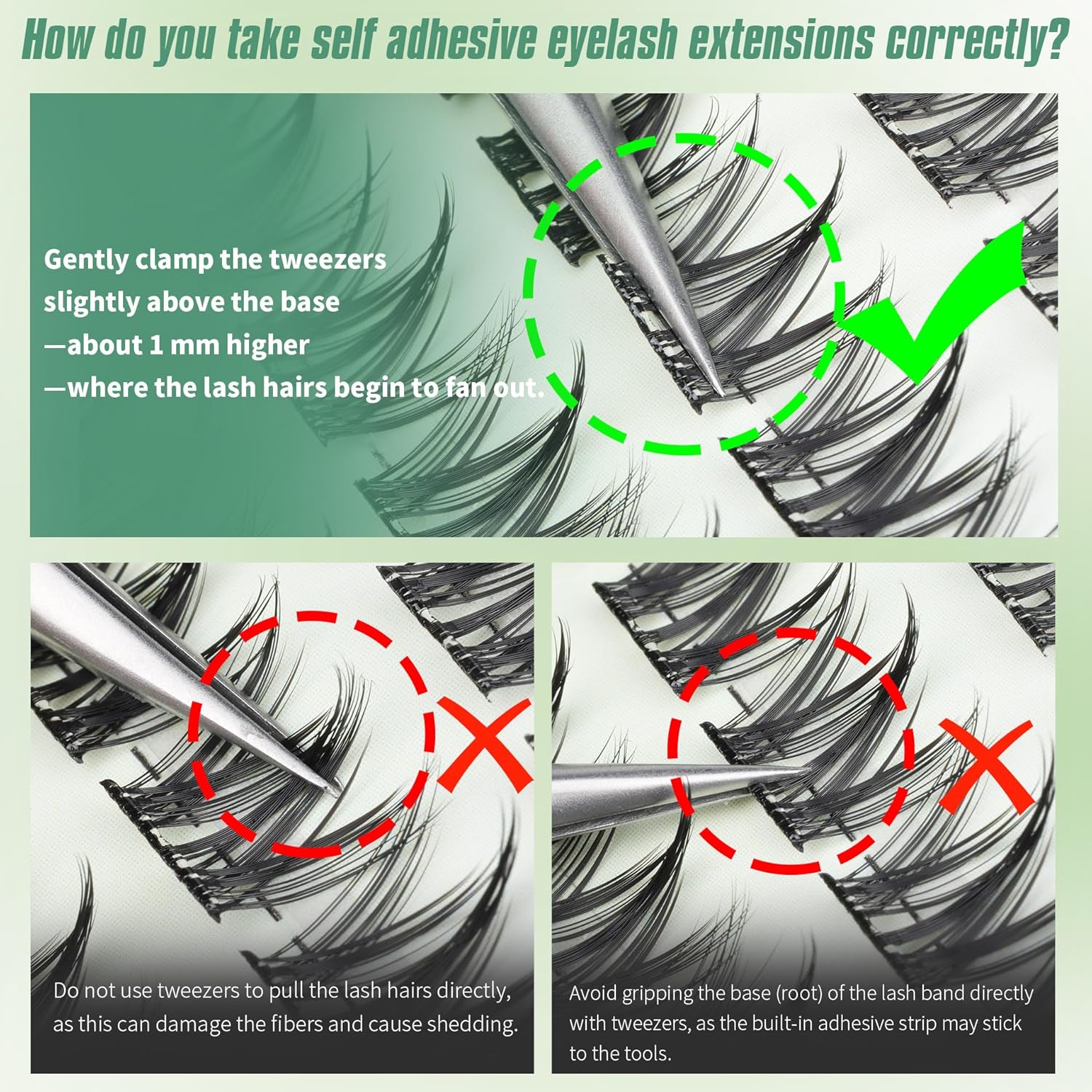 Self Adhesive Eyelashes Manga Lash Clusters 10MM-16MM No Glue Needed Eyelash Clusters Wispy Self Adhesive Lash Extensions Spiky Pre Glued Eyelash Extensions 100Pcs-FemmiqueWomen