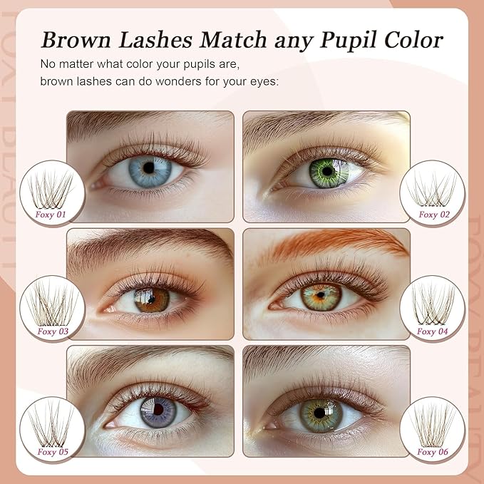 Lash Clusters - Dark Brown Lashes 360PCS Natural Wispy Fluffy Eyelash Clusters 8-16 MM Eyelash Extensions D Curl Faux Mink Lash Extensions DIY at Home-FemmiqueWomen