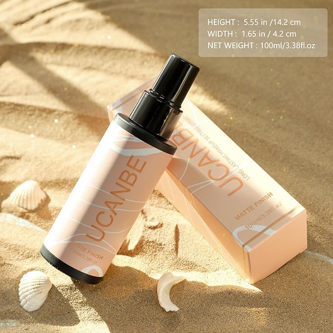 Long Lasting Makeup Setting Spray Kit - 3.38 Fl oz Super Matte Finish Setting Mist Lightweight Face Make up Fixer for Oily Skin + 1PC Sponge Puff + 1PC Powder Puff-FemmiqueWomen