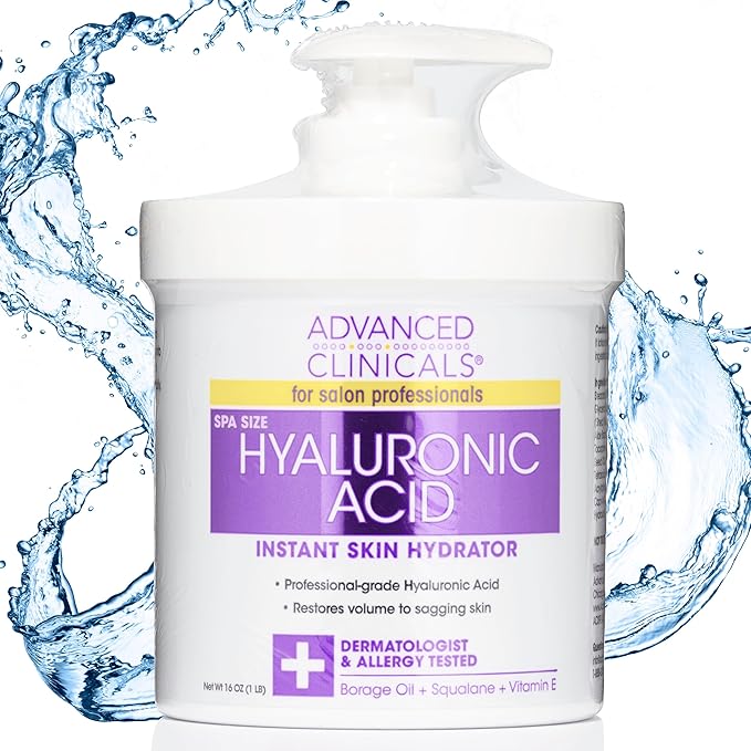 Advanced Clinicals Hyaluronic Acid Body Lotion & Face Moisturizer W/Vitamin E | Hydrating Firming Lotion Minimizes Look Of Wrinkles, Stretch Marks, & Crepey & Dry Skin | Skin Care Products, 16 Oz-FemmiqueWomen