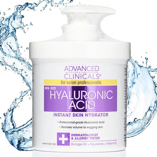 Advanced Clinicals Hyaluronic Acid Body Lotion & Face Moisturizer W/Vitamin E | Hydrating Firming Lotion Minimizes Look Of Wrinkles, Stretch Marks, & Crepey & Dry Skin | Skin Care Products, 16 Oz-FemmiqueWomen