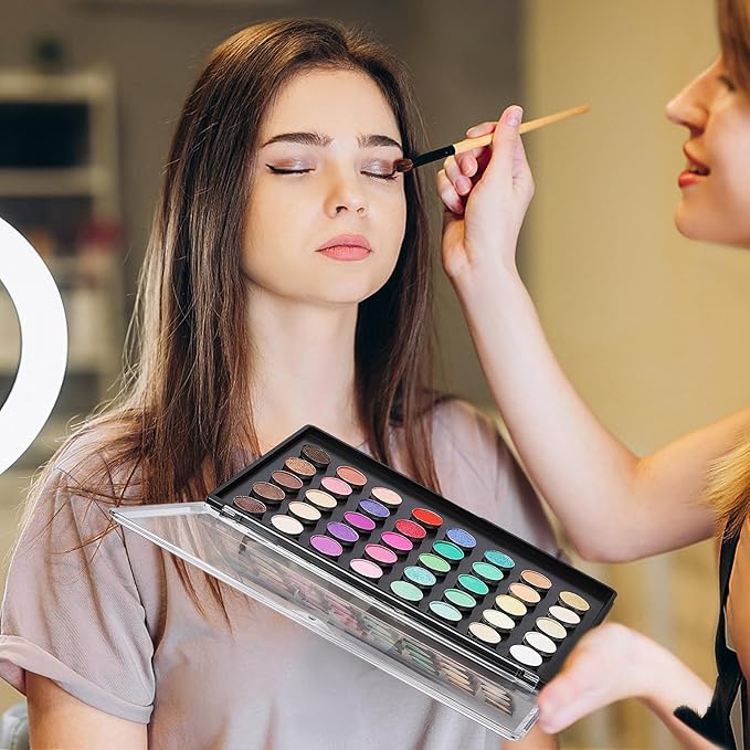 2PCS 9.25"x6.6" Large Empty Magnetic Makeup Palettes, Not Included Metal Sticker/Pans, XL Eyeshadow Pan Dispensing Storage Boxes, Compact & Portable Blush Lipstick Powder Palettes for DIY Cosmetics-FemmiqueWomen