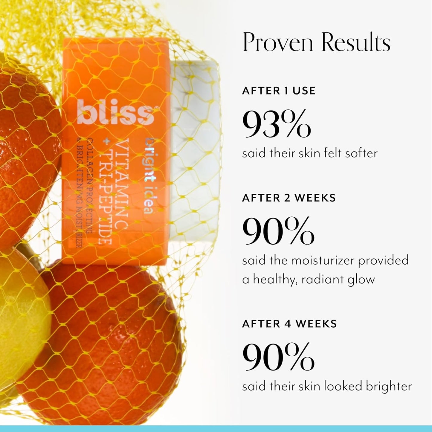 Bliss Vitamin C + Tri-Peptide Brightening Moisturizer | Squalane & Hydration Boosters | Anti-Aging Face Cream for Collagen and Elasticity | Clean Vegan & Cruelty Free 1.7 fl oz-FemmiqueWomen