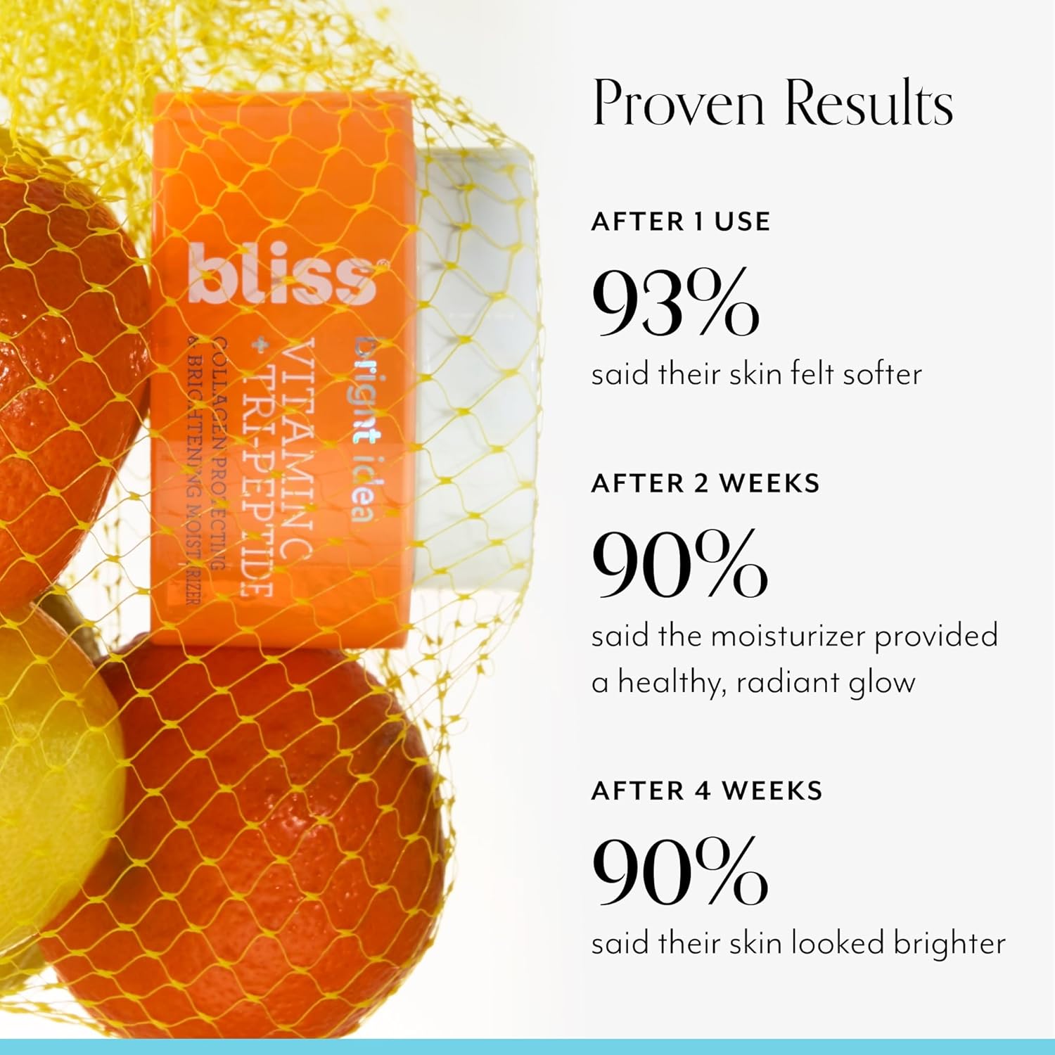 Bliss Vitamin C + Tri-Peptide Brightening Moisturizer | Squalane & Hydration Boosters | Anti-Aging Face Cream for Collagen and Elasticity | Clean Vegan & Cruelty Free 1.7 fl oz-FemmiqueWomen