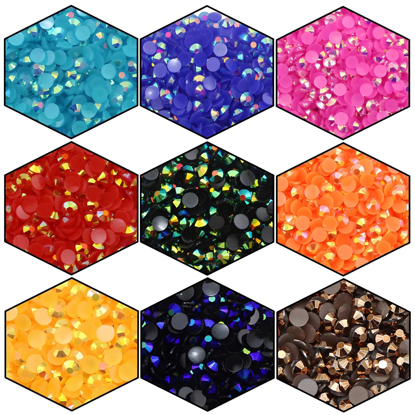 1440 Pcs SS20 5mm Flatback Rhinestones for Nails Art Crafts Glitter Round Shine Gems AB Crystals DIY Clothes Shoes （Sapphire AB）-FemmiqueWomen