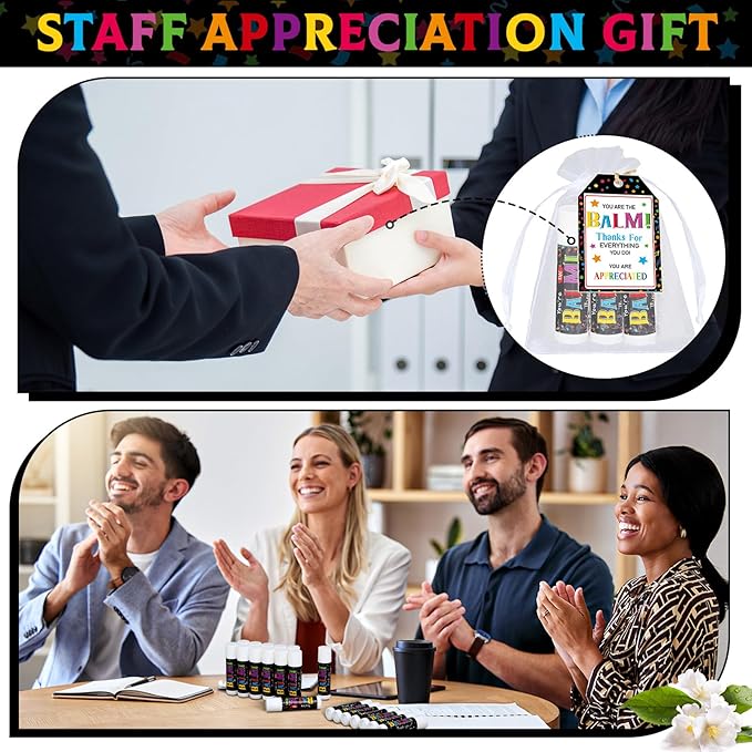100 Pack Employee Appreciation Gifts Bulk Lip Balms Favors Bulk Small Thank You Gifts Team Appreciation Inspirational Gifts for Women Men Coworkers Staff Teachers Nurses-FemmiqueWomen