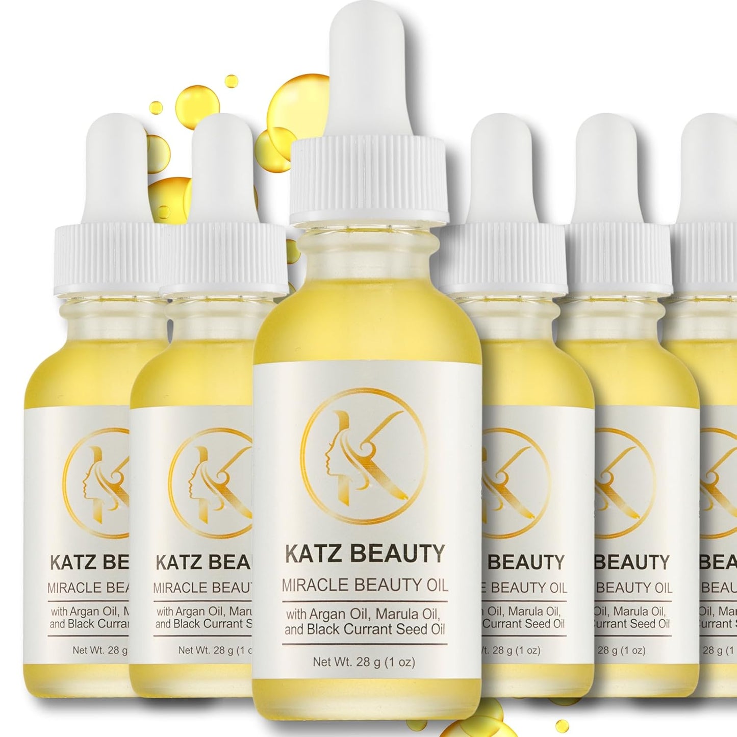 Katz Beauty Miracle Beauty Oil - Hydrating Face Oil with Jojoba, Argan & Marula Oil for Anti-Aging Glow, Non-Comedogenic (Pack of 6)-FemmiqueWomen