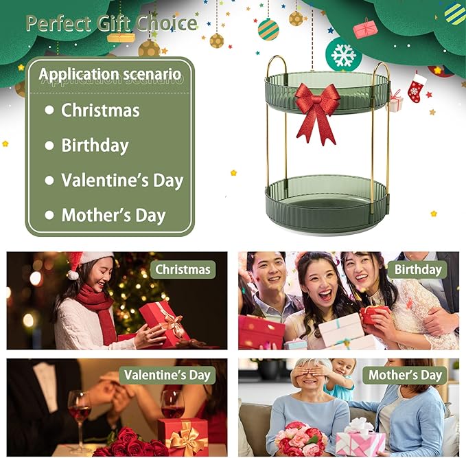 Rotating Makeup Organizer for Vanity, High-Capacity Skincare Clear Make Up Storage Perfume Organizers Cosmetic Dresser Organizer Countertop 360 Spinning (Purple, 3 Tier)-FemmiqueWomen