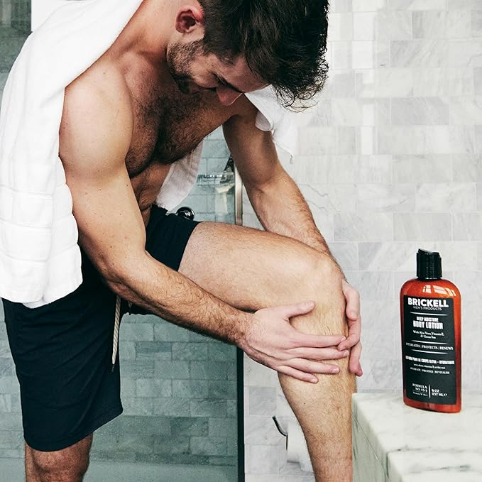 Brickell Men's Deep Moisture Body Lotion for Men, Natural and Organic Protects and Hydrates Dry Skin, 8 Ounce, Scented-FemmiqueWomen