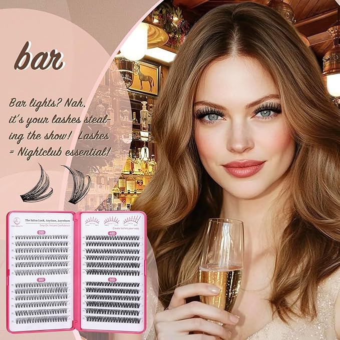 Lash Clusters - Lash Clusters Kit Lash Extension Kit with Lash Bond and Seal Cluster Eyelash Extensions Eyelash Clusters 20D30D40D50D-0.07D Lashes Clusters Eyelash Extension Kit DIY at Home Eyelashes-FemmiqueWomen