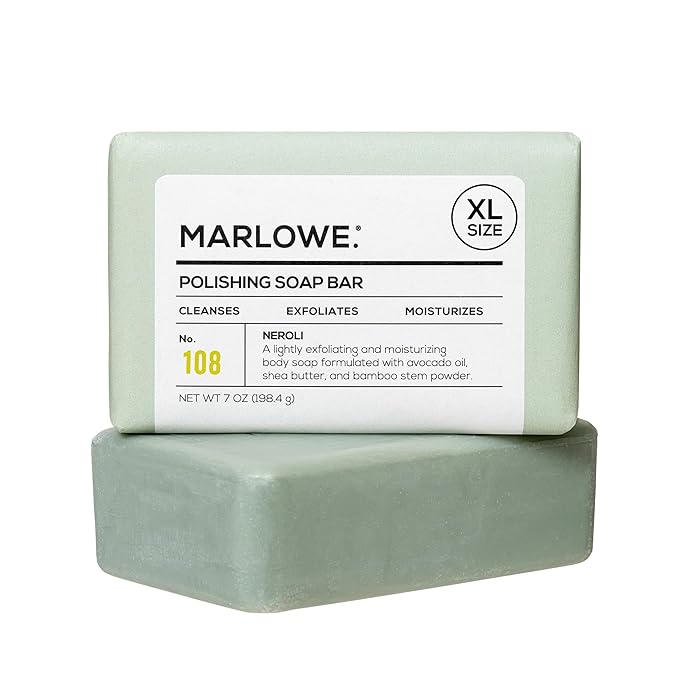 MARLOWE. No. 108 Lightly Exfoliating Soap Bar, 7oz, Polishing, Moisturizing & Cleansing Bar Soap for Men, Made with Natural Ingredients-FemmiqueWomen