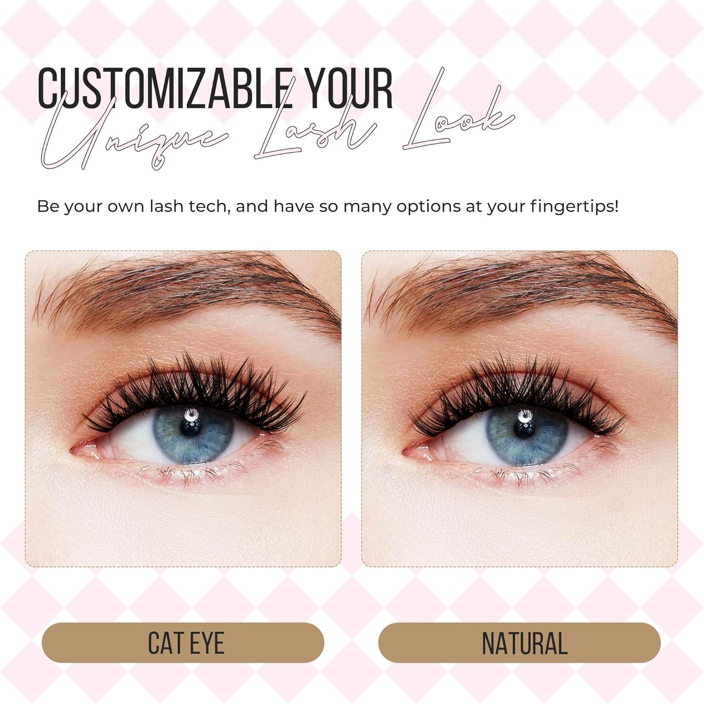 PopUp Lash-Extension-Clusters 182pcs D Curl Lash Clusters Natural Look Cluster Lashes Extensions Super Thin Band & Soft Lashes Reusable 9-16mm MIX (C163)-FemmiqueWomen